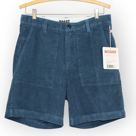 BOAST USA Mens 30 Patch Pocket Corduroy Short Blue NWT 6.5" Inseam - Picture 5 of 6